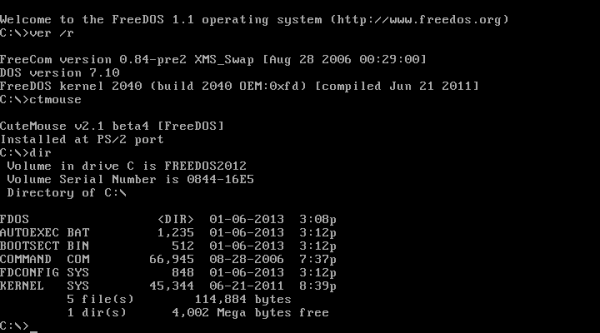 FreeDOS 1.2 RC2 发布