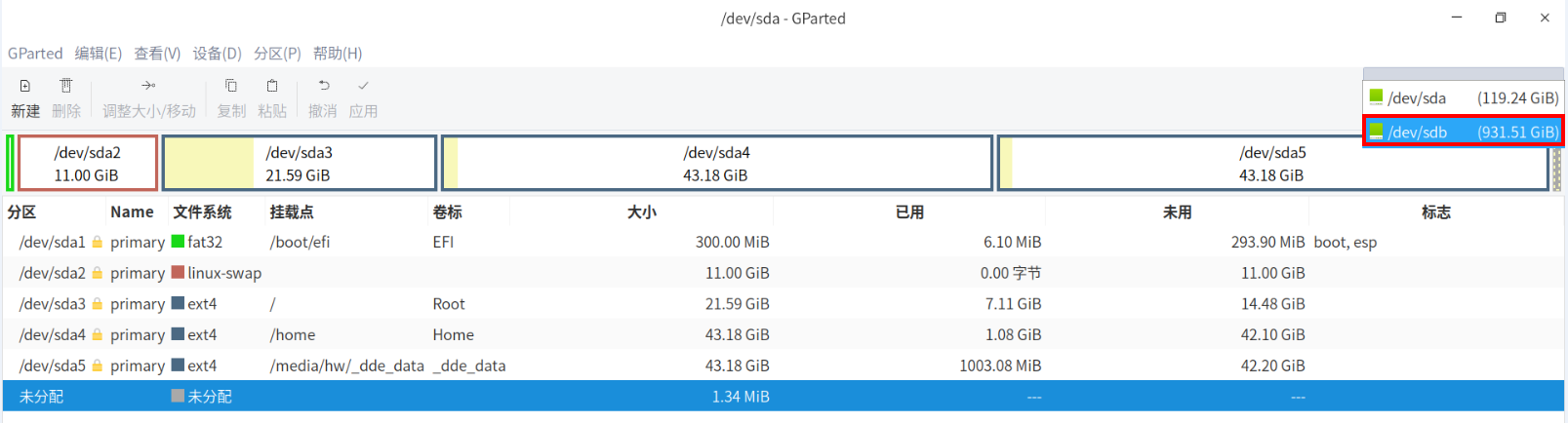 linux 查看分区大小_linux查看分区_linux查看未分区磁盘空间